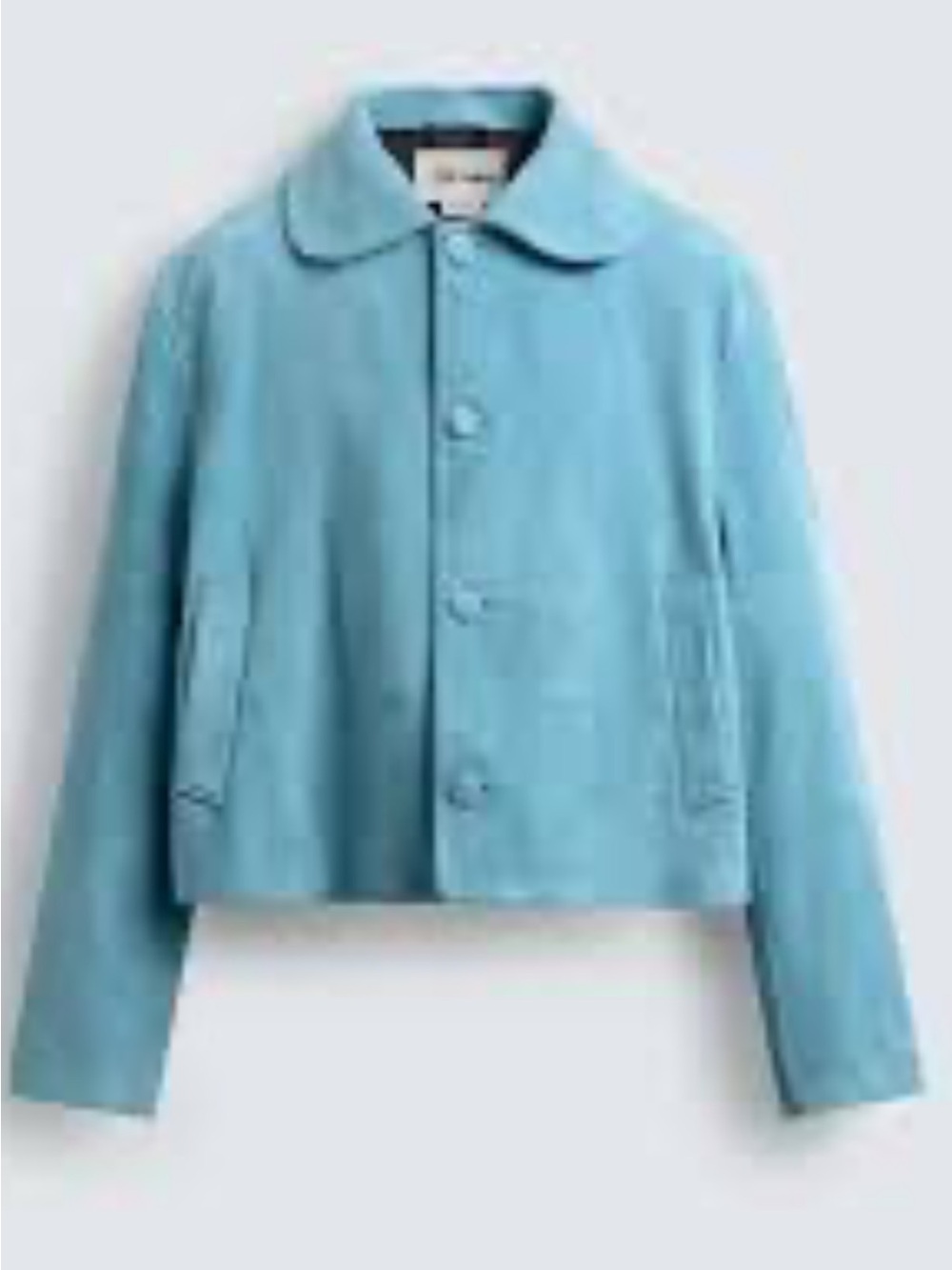 Zara Light Blue Cropped Button-Front Jean Jacket